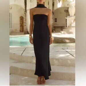 NWT Runaway The Label Elsa Maxi Black Dress Large